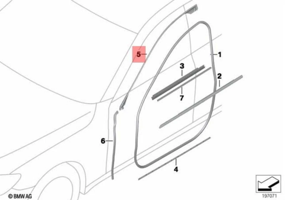 Original BMW Alpina Hybrid 7L B7 B7L Sello Puerta Costura Techo Delantero Derecho 51337178008 Foto 1 de 1