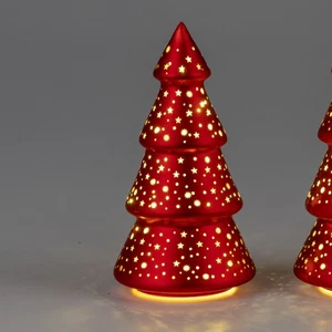 LED Deko Baum, Pyramide STARS Sterne rot H. 20cm aus Glas Formano W25 - Bild 1 von 3