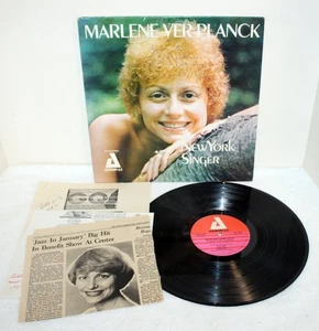 Marlene Ver Planck A New York Singer ~ 1980 Audiophile Used LP w/ Articles ~ VG+ - Picture 1 of 13