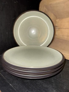 Denby Energy 8 7/8” Salad Plate Celadon Charcoal Stoneware Plates (4) - Picture 1 of 3