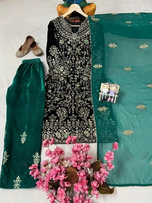 Designer Indian Pakistani Salwar Kameez Bollywood Dress Party Wear Suit Wedding - Image 1 of 4