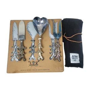 Serving Set "I Heart You" Design By Michael Aram & Marse Boxer 1996 I Love You - Picture 1 of 8