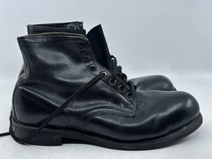 Vintage Militärstiefel Herren Größe 9 D isoliert schwarz Kampf Goodyear Stahlkappe - Bild 1 von 8