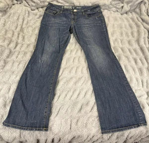 Jeans donna Mossimo Supply Co 17R bootcut blu vita media denim elasticizzato western - Foto 1 di 7