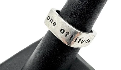 Anillo Calvin Klein Plata Esterlina Sólida Una Imagen Una Actitud Banda Cuadrada Talla 6 Foto 1 de 4