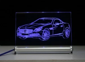 Placa luminosa LED grabada SLK R172 Roadster Cabrio R 172 grabado coche - Imagen 1 de 1