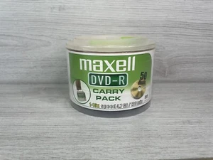 Maxell DVD-R Carry Pack 50 Disks 4.7GB 120 Minutes 1-16 Speed New & Sealed - Picture 1 of 4