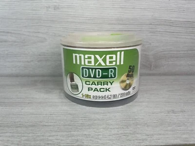 Maxell DVD-R Carry Pack 50 Disks 4.7GB 120 Minutes 1-16 Speed New & Sealed - Image 1 of 4