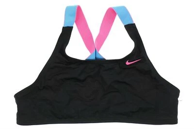 Nike 254904 Niña Espalda Cruzada Bikini Top Traje de Baño Negro Talla X-Grande Foto 1 de 2