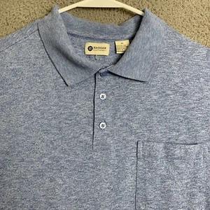 Haggar Polo Shirt Mens Extra Large Short Sleeve Collared Button Golf Blue Rugby - Picture 1 of 12