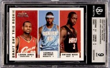 2003-04 Fleer Tradition Lebron James Dwayne Wade Carmelo Rookie RC /375 BGS 9