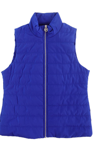 Michael Kors MINT gilet blu trapuntato donna medio smanicato puffer jacket cappotto