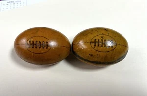 Vintage Tin Football/Rugby Easter Eggs Made in Germany 2 in Lot - Picture 1 of 5