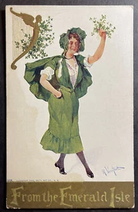 Día de San Patricio impreso desde la Isla Esmeralda 1908 R Veenfleit mujer jigging - Imagen 1 de 2