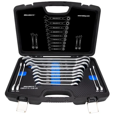 HASKYY Ratschenschlüssel Satz 8-32mm Maul Ring Ratsche Schlüssel 13 tlg. Werkzeug Set