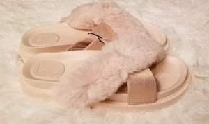 Joes Jeans Faux Fur Platform Slides Sandals Womens Pink New Size 10 - Picture 1 of 6