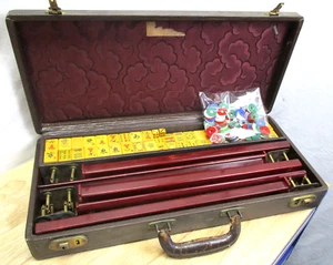 Vintage Rottgames Mahjong Set Butterscotch Bakelite In Original Case - Picture 1 of 24