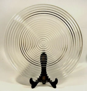 Anchor Hocking Manhattan Glass Vintage 13 1/8"  Clear Plate Round Platter Spiral - Picture 1 of 3