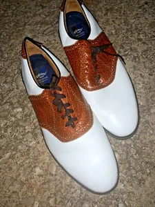 CALLAWAY GOLF Footwear by NORDSTROM'S Leather White Alligator Print 15 ❤️sj15m8 - Picture 1 of 10