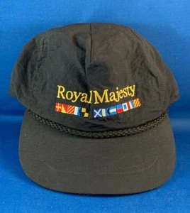 ROYAL MAJESTY CRUISE LINES HAT CAP 6 Panel Black Braided Rope New Unused - Picture 1 of 5