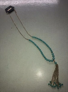 New Turquoise Beaded Boho Tassel Necklace by MIXIT - Picture 1 of 4