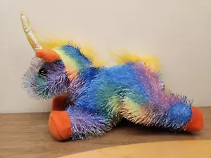 Rainbow Unicorn Plush (Toy Factory) 10" Long - Picture 1 of 3