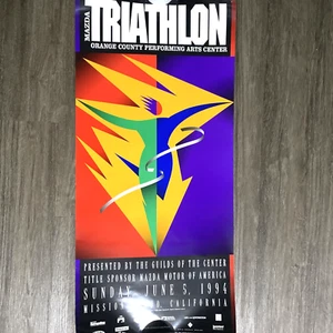 Vintage Triathlon Mission Viejo Orange County CA 1994 Poster 18x39" Multicolor - Picture 1 of 4