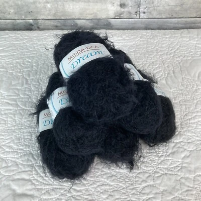 Moda Dea Dream "Black" Discontinued & HTF Yarn -- 6 Skeins - Image 1 of 4
