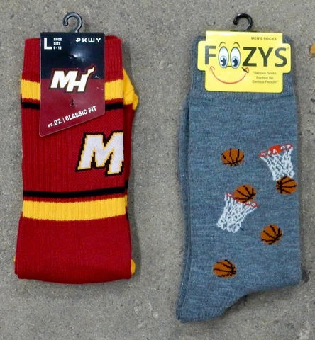 2 Pack NBA Miami Heat Socks Jersey Stripe Gray Basketball Maroon Yellow Gold Cover