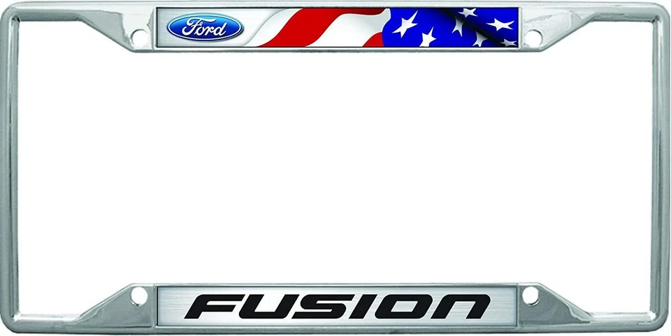 Eurosport Daytona Ford Fusion Flag Zinc Stainless Steel License Plate Frame - Image 1 of 1