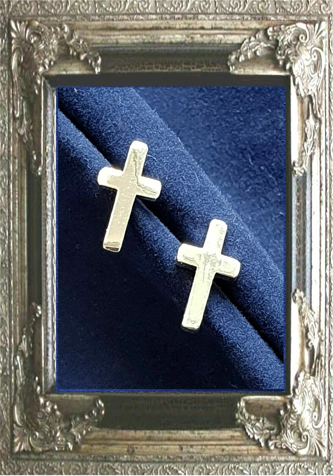 OHRRINGE OHRSTECKER  KREUZ  Kommunion Konfirmation gold oder silber - Bild 1 von 1