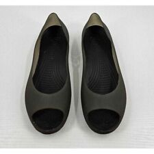 Crocs Womens Waterproof Moss Green Rubber Open Toe Flat Slip-on Casual Shoe 10