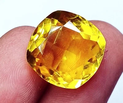 Cushion Cut 10.40 Ct Yellow Sapphire Certified Loose Gemstone With Free Gift - Image 1 of 4