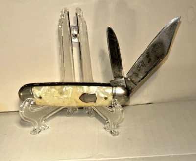 Two Bladed Imperial Pocket Knife Providence, RI  Handle 3" Pat Nos 2170537 Vtg - Image 1 of 3