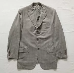 Kiton gray black and white cashmere check blazer suit jacket plaid - Size 44 - Picture 1 of 11