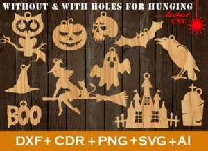 Halloween laser cut, Halloween SVG, set of 11 Halloween Laser engrave, Halloween - Picture 1 of 2