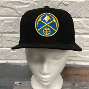 Denver Nuggets Black Light Blue Logo Fitted Hat sz 7 New Era 59FIFTY - Picture 1 of 6