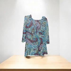 Per Una Multicoloured Floaty Top Blouse Size 18 Blue Red Summer Beach - Picture 1 of 4