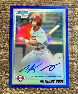 2010 Bowman Chrome Prospects Blue Refractor /150 Auto Anthony Gose RC #BCP104