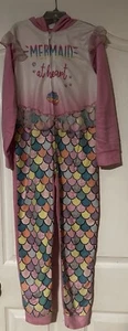 Stay Up Late Girls Blanket Sleeper Pajamas Pink Mermaid Hooded Footless Size 8 - Picture 1 of 2