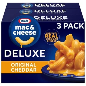 Kraft Deluxe Original Cheddar Mac N Käse Makkaroni und Käse 3 Stück Packung, 14 Unzen - Bild 1 von 7