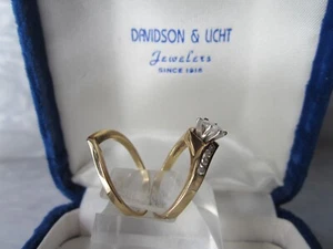 VINTAGE 14K GOLD ECHT NATUR MARQUISE DIAMANT VERLOBUNGSRING & HOCHZEITSRING SET - Bild 1 von 20