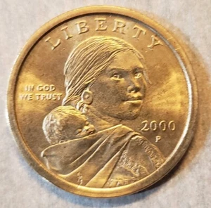 2000-P SACAGAWEA ONE DOLLAR US LIBERTY GOLD COIN PHILADELPHIA E Pluribus Unum - Picture 1 of 4