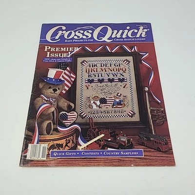 Cross Quick Magazine Premier Issue August September 1988 Stitch Patterns Sampler - Image 1 of 4