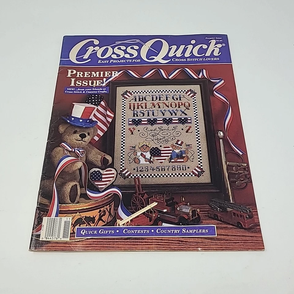 Cross Quick Magazine Premier Issue August September 1988 Stitch Patterns Sampler - Image 1 of 4