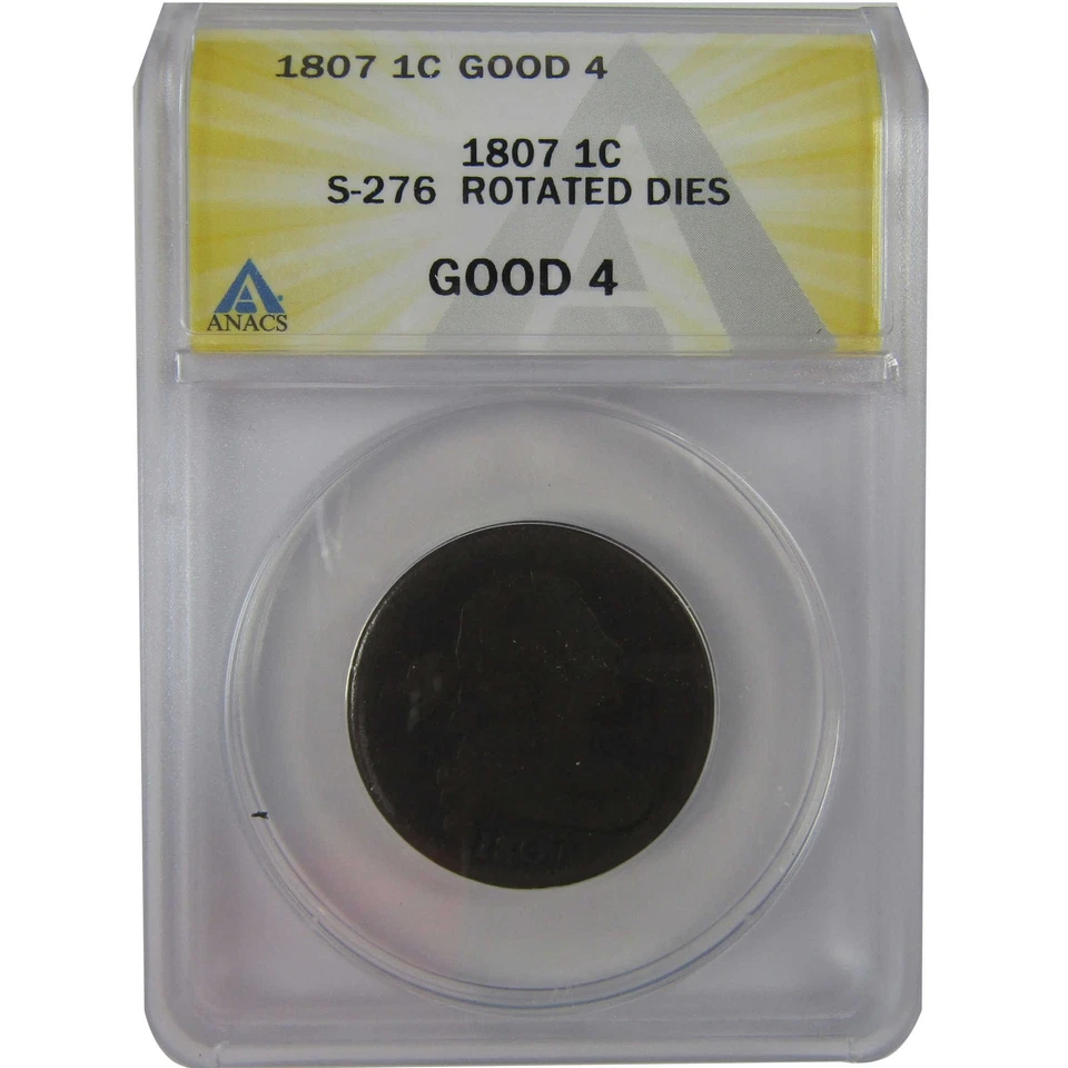 1807 Draped Bust Large Cent G 4 ANACS Rotated Die Error SKU:CPC1195 - Image 1 of 4