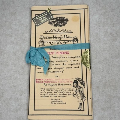 Dollie Wrap Pattern Pat Allen 1987 Vintage Doll Cushion Head Mitts Body Cover - Image 1 of 2