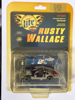 2000 Rusty Wallace #2 Miller Lite Harley-Davidson 1/64 NASCAR Diecast Action NEW - Image 1 of 3
