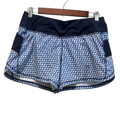 Conjunto de Pantalones Cortos para Correr Athleta Ready Tono Azul Multicolor Geo Diseño Talla Pequeña Foto 1 de 4