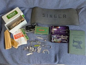 Big Vintage Singer Accessory Bundle Inc. Godzilla Crinkle Box, Buttonhole Feet E - Picture 1 of 14